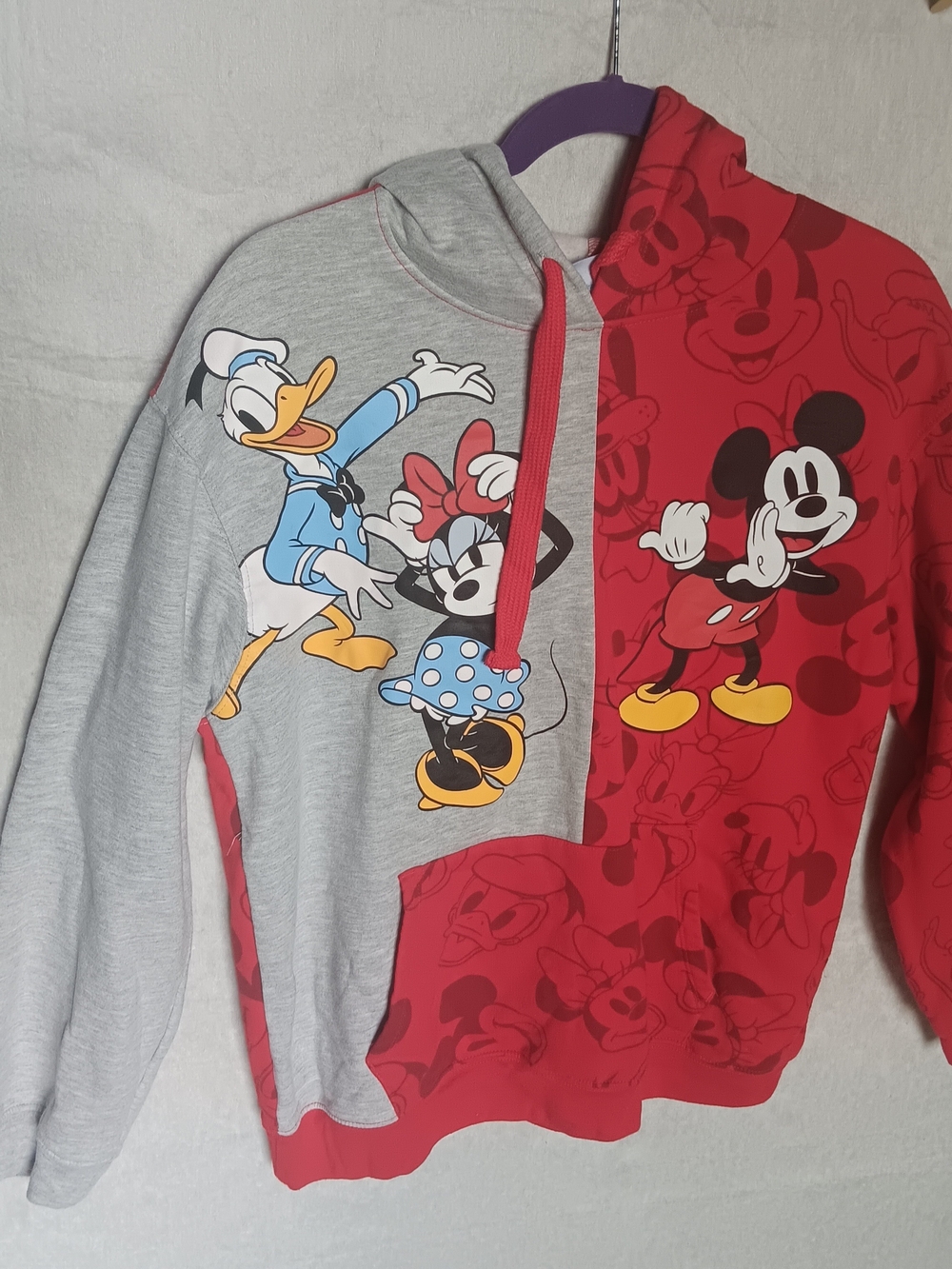 Disney Junior's  Size LARGE  Two-Tone Mickey & Friends Hoodie - Red & Light Gray